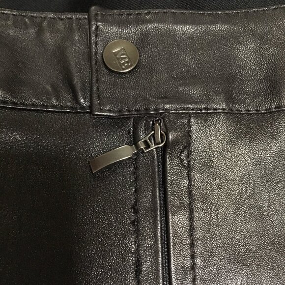 Black stretch leather mini skirt, s40 - Picture 4 of 9
